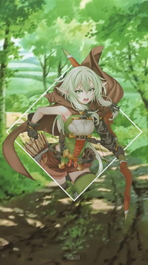 Anime Elf Archer in Forest