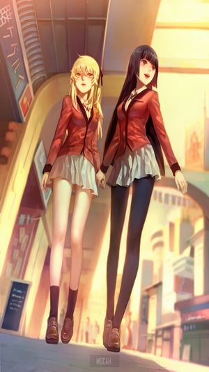 Kakegurui Saotome Meari and Jabami Yumeko Walking