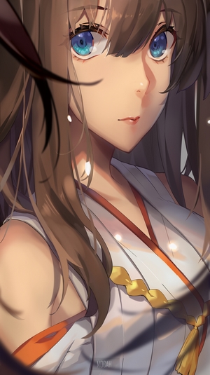 Anime girl with blue eyes and brown hair