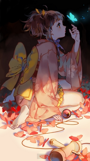 Mumei from Kabaneri of the Iron Fortress with a butterfly