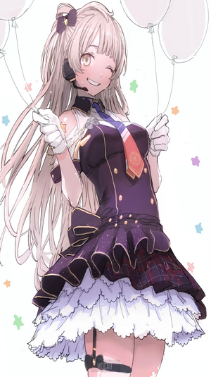 Minami Kotori from Love Live! holding balloons