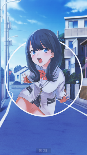 Anime girl with blue eyes in a school uniform