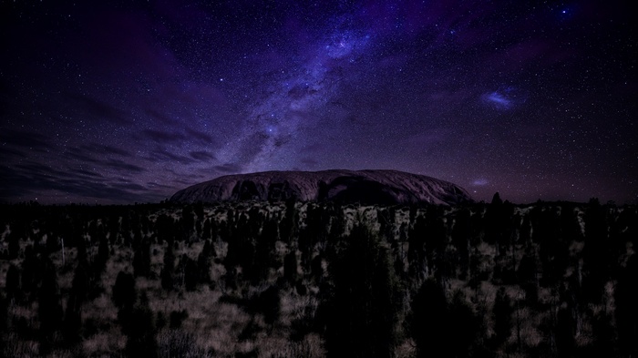 Uluru at night with the Milky Way