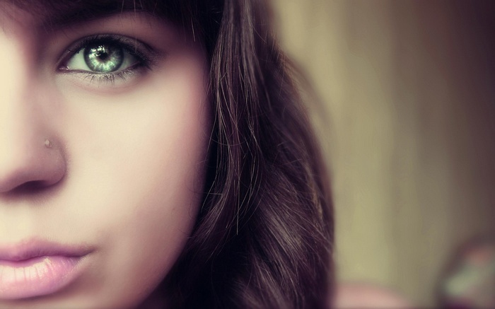Close-up of a young woman's face