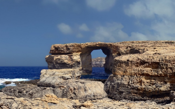 Azure Window rock formation in the sea