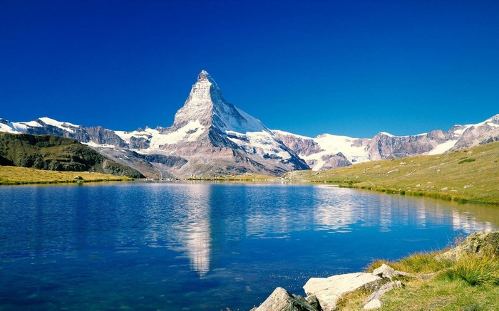 Matterhorn mountain reflected in a lake