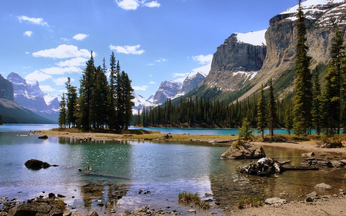 Maligne Lake with Spirit Island and Canadian Rockies