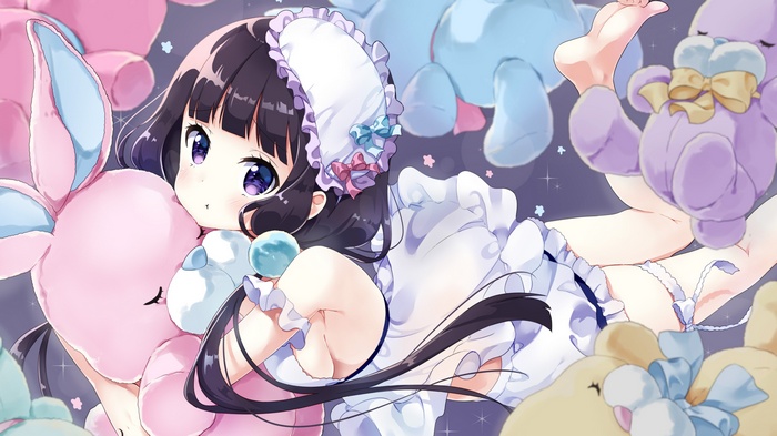 Blend S, fan art, Sakuranomiya Maika, anime girls, brunette, anime, white dress, white skin, BLEND-S