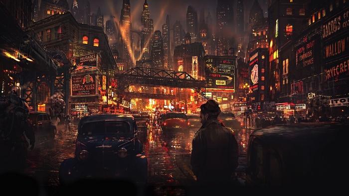 cityscape, street, futuristic, cyberpunk, science fiction, digital art, concept art, artwork, night, cyber, futuristic city