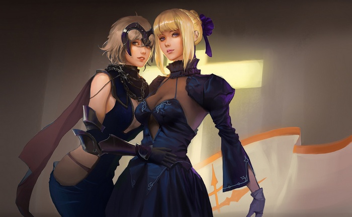 video games, Fate Series, Artoria Pendragon, Jeanne (Alter) (FateGrand Order), anime girls, Saber Alter, Avenger (FateGrand Order), FateGrand Order