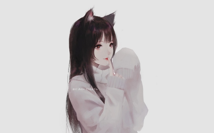 Anime girl with cat ears by Aoi Ogata