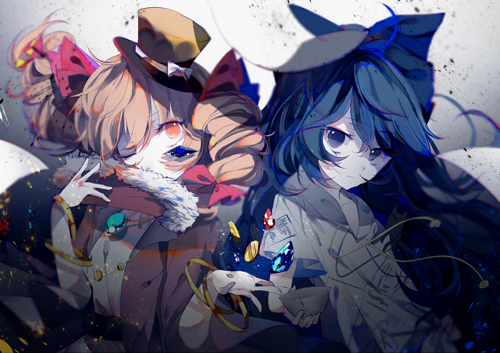 Two anime girls with magical elements