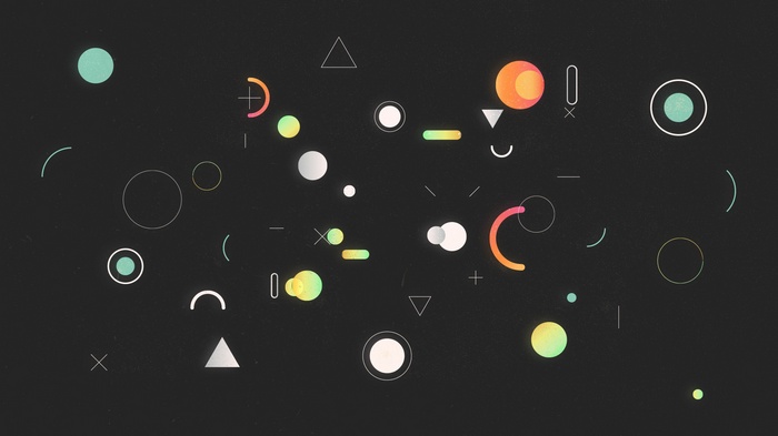 Abstract geometric shapes on a dark background