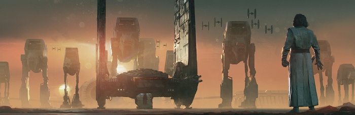 Kylo Ren and AT-ATs from Star Wars: The Last Jedi