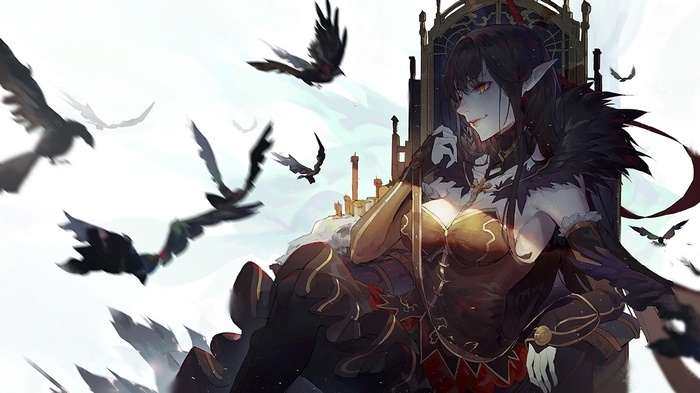 Semiramis from Fate/Apocrypha with crows