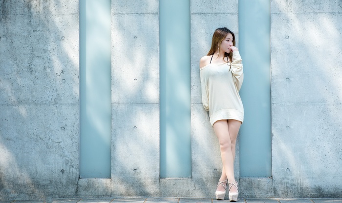 model, women, minidress, Asian, dress