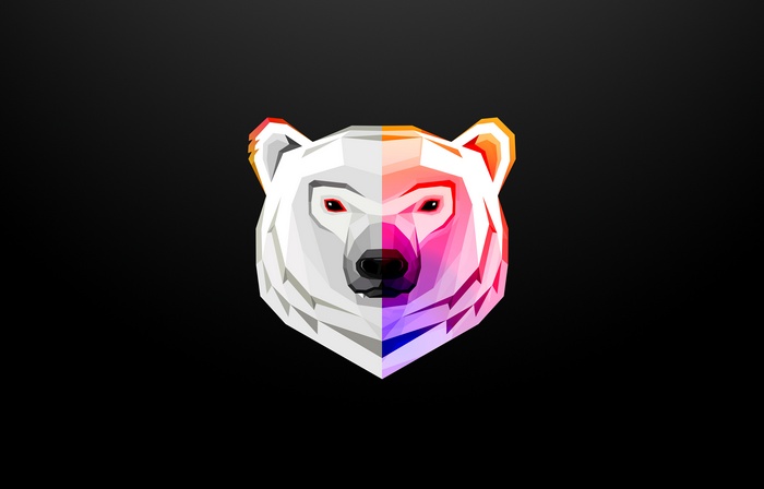 Abstract Polygon Art Polar Bear Head 4K