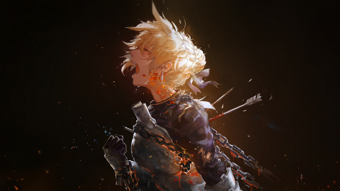 Saber from Fate Series in pain