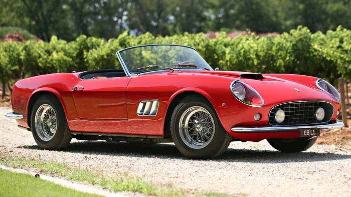 Red Ferrari 250 GT California Spyder convertible