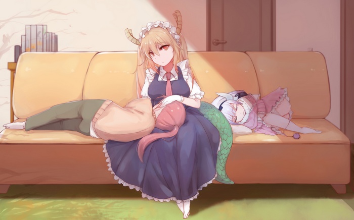 Tohru, Kanna, and Kobayashi from Miss Kobayashi's Dragon Maid