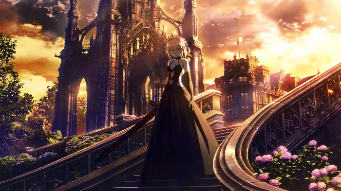 Saber Alter from Fate Series with Sword