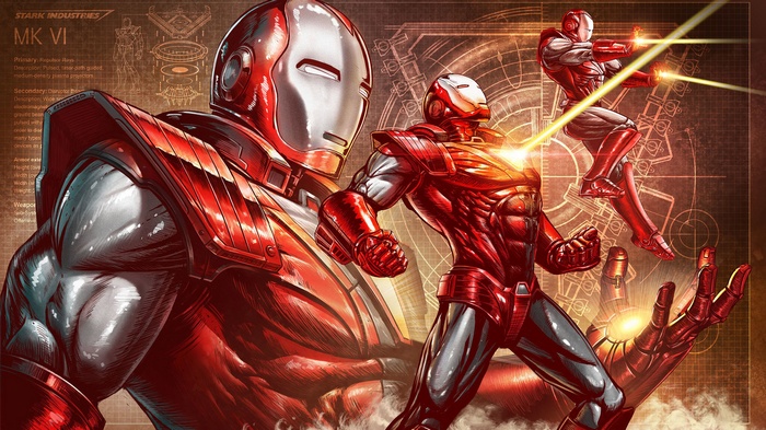 Iron Man Mk VI suits from Marvel Comics