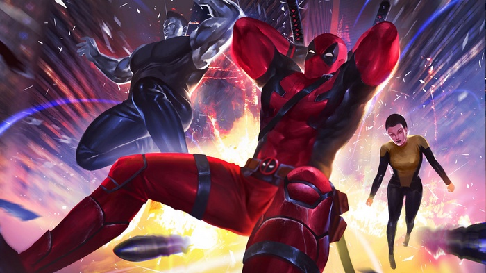 Deadpool, Colossus, and Negasonic Teenage Warhead in action