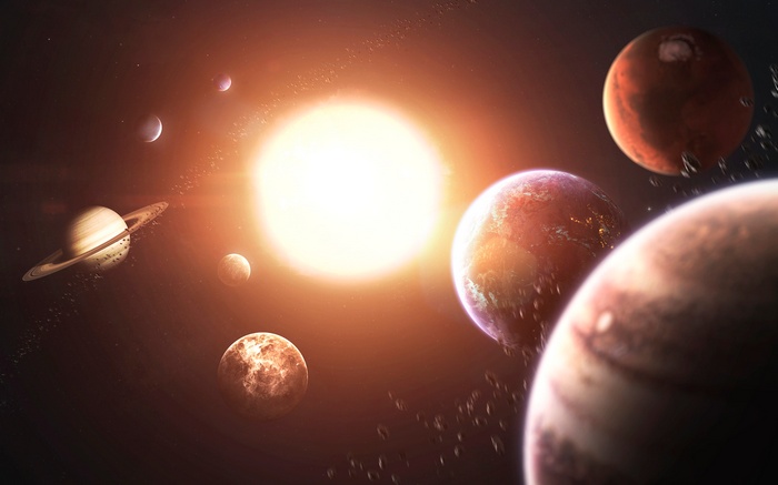Planets and the Sun in Space Art