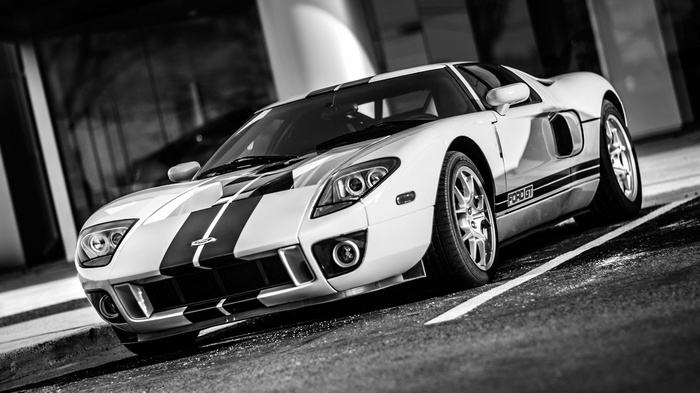 Ford GT sports car with black stripes