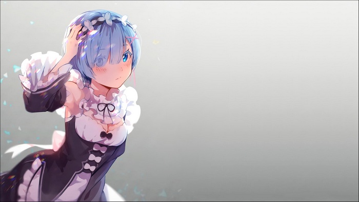Rem from Re:Zero wearing a maid outfit