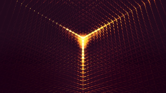 Abstract orange glowing geometric pattern