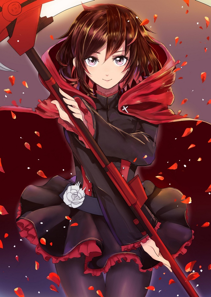 Ruby Rose from RWBY holding Crescent Rose