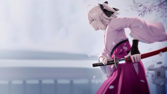 Okita Souji from Fate/Grand Order with Katana