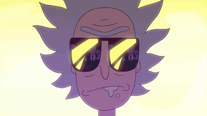Rick Sanchez from Rick and Morty wearing sunglasses