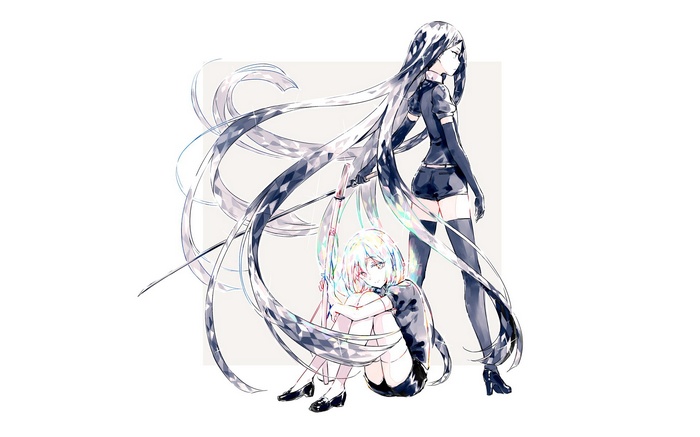 Houseki no kuni , simple background, Bort (Houseki no Kuni), Diamond (Houseki no Kuni), anime