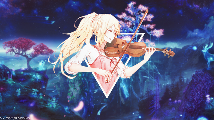 picture-in-picture, anime girls, anime, Miyazono Kaori, Shigatsu wa Kimi no Uso