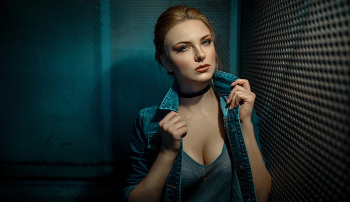 looking at viewer, cleavage, blonde, model, Carla Sonre, necklace, women, 500px