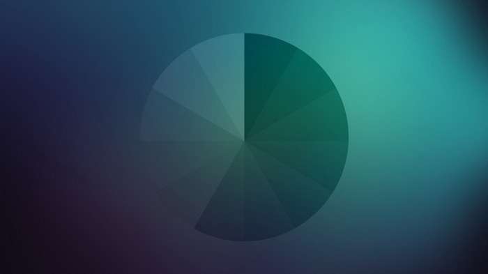 Abstract circle gradient with blue and green hues