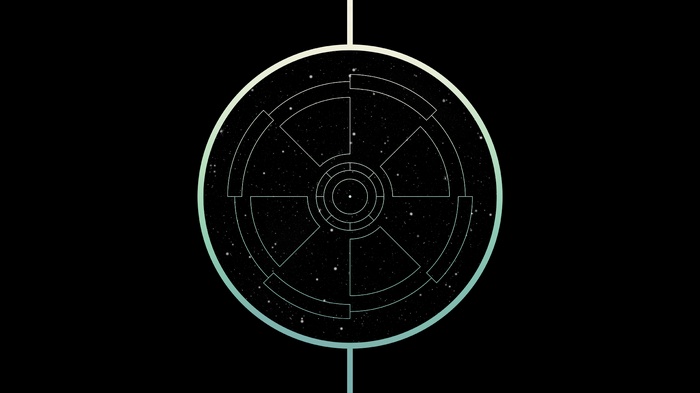 Abstract circular design with gradient and stars