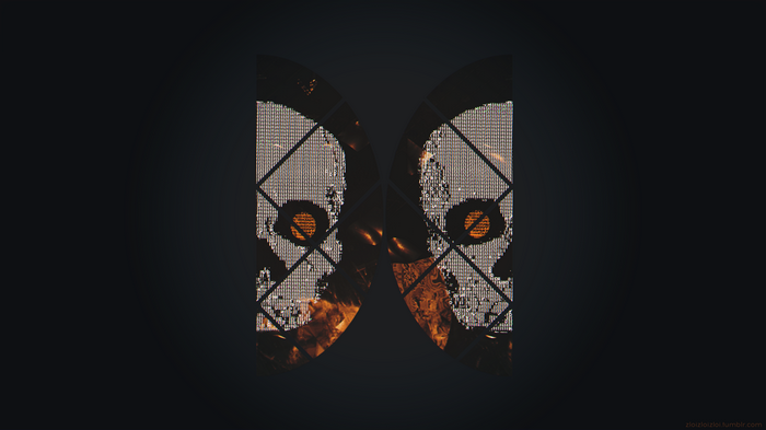 Call of Duty Ghost ASCII art with fire