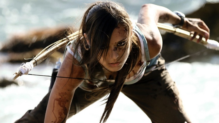 Lara Croft from Tomb Raider with a bow