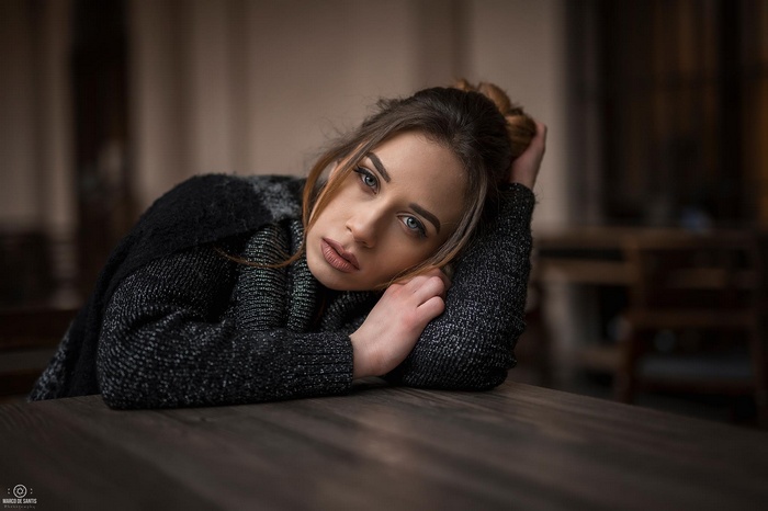 Woman in sweater by Marco De Santis