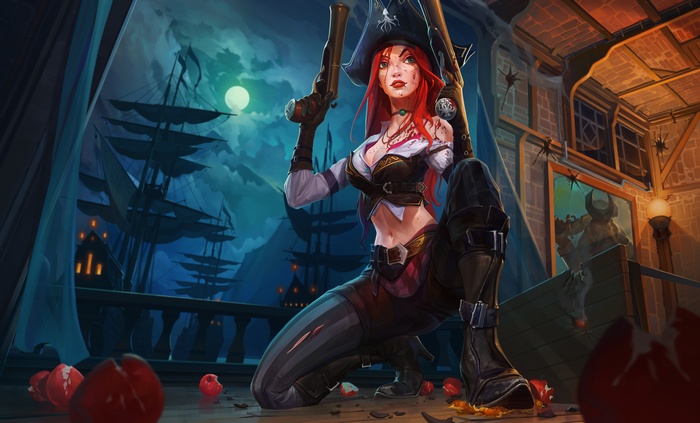 Miss Fortune from League of Legends with pistols