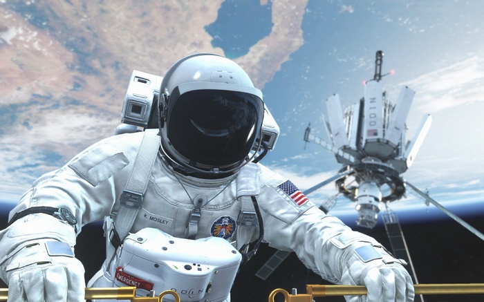 Astronaut K. Mosley from Call of Duty: Ghosts in space