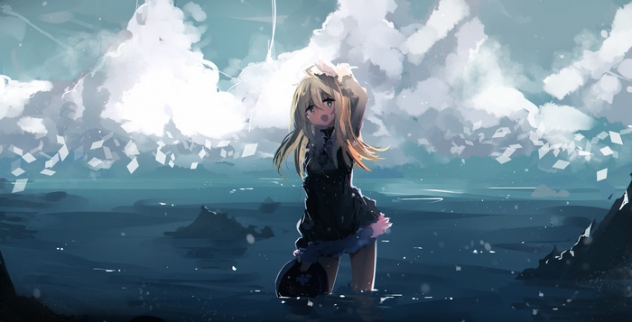 Yuuri from Shoujo Shuumatsu Ryokou in water