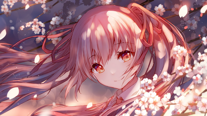 red eyes, anime, looking at viewer, anime girls, pink hair, long hair, smiling, Vocaloid, Hatsune Miku