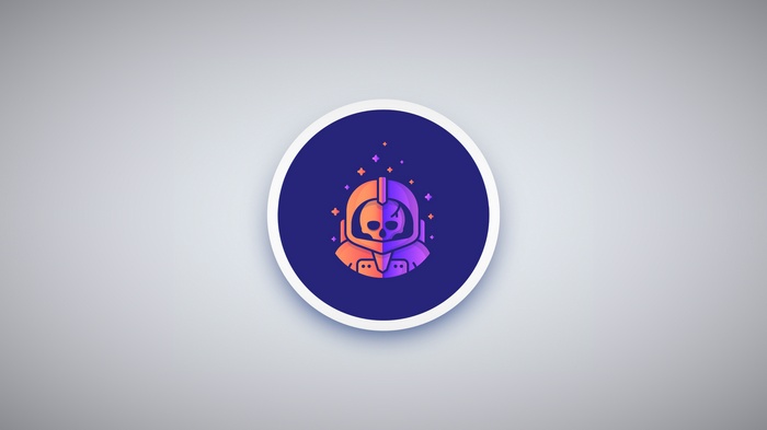 Astronaut skull logo with stars