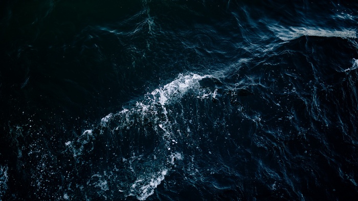 birds eye view, nature, sea, waves, water