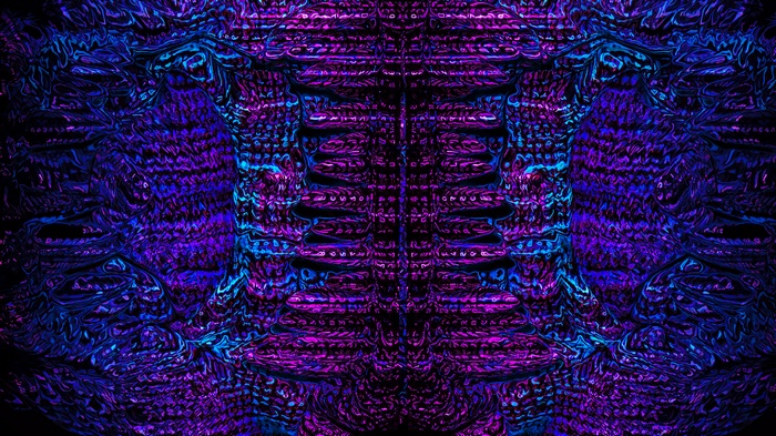 Abstract symmetrical pattern of purple and blue