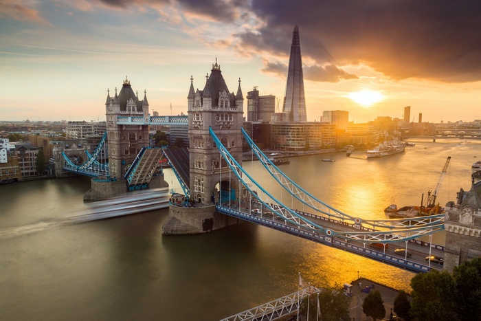 Tower Bridge and The Shard at Sunset in London